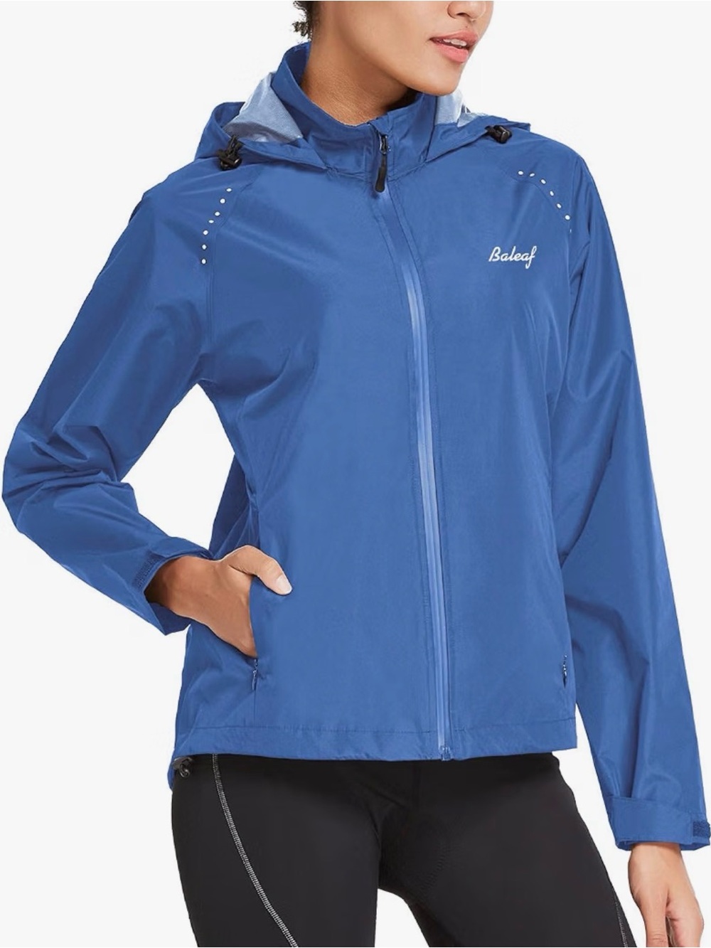 Baleaf Light Blue Hooded Rain Jacket